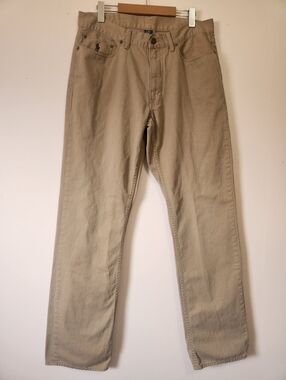 Vintage Polo Ralph Lauren 650 Indiana Wash Tan Straight Chino Pants Dungaree 34